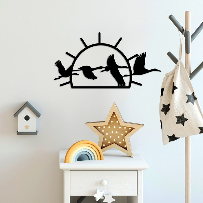 Wallity Accesorio Decorativo de Pared de Metal Negro 50x26 cm